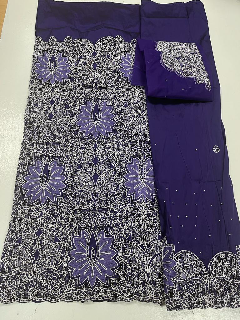 Purple Full Body Works George (3 Pieces) with Blouse Fabric