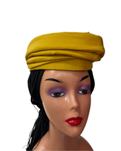 Load image into Gallery viewer, Mustard Yellow Silk Zara Cap | African Headwrap Hat
