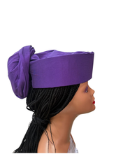 Load image into Gallery viewer, Purple Silk Zara Cap | African Headwrap Hat
