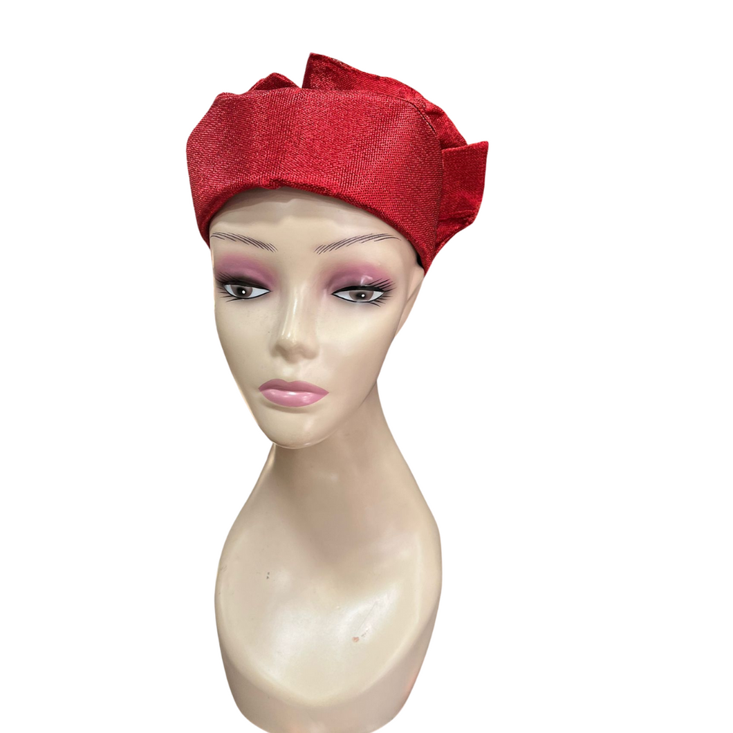 Red Aso Oke Cap/Zara Cap