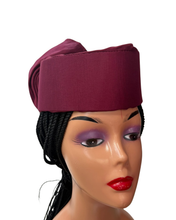 Load image into Gallery viewer, Wine Silk Zara Cap | African Headwrap Hat
