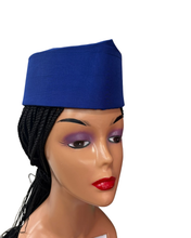 Load image into Gallery viewer, Royal Blue Silk Zara Cap | African Headwrap Hat

