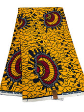Load image into Gallery viewer, Yellow and Red Hollantex Ankara - 6 Yards (100% Cotton)
