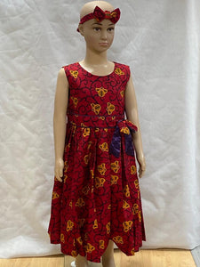 Red Children's Ankara Dress