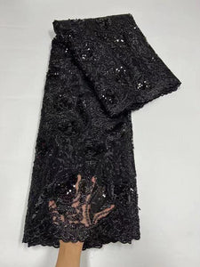 Black French Lace - 5 Yards