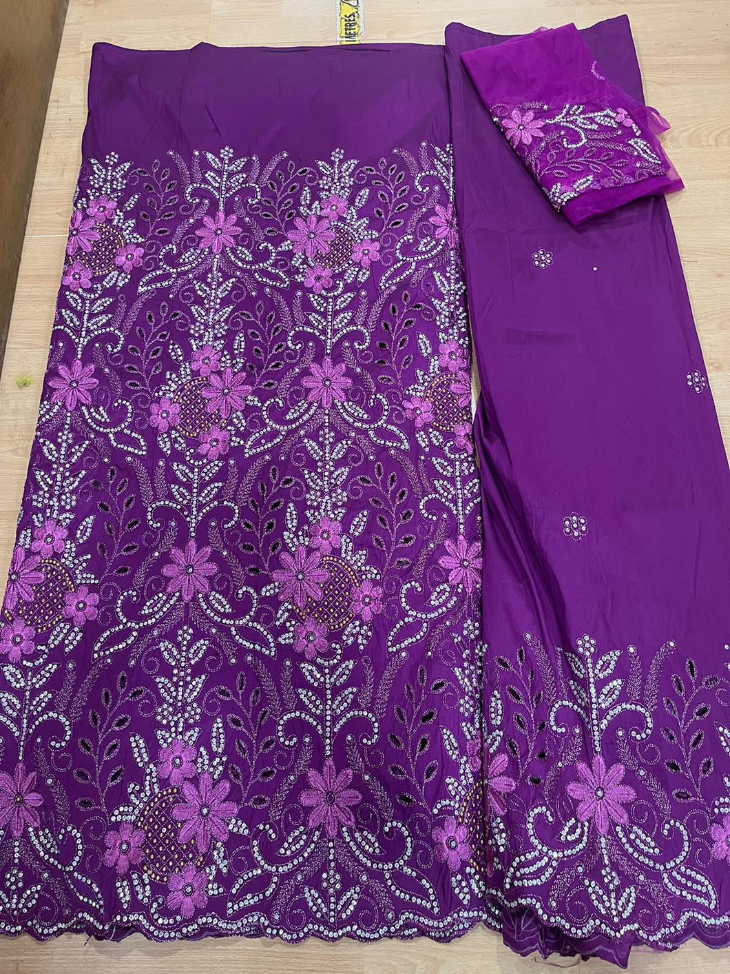 Magenta Full Body Works George (3 Pieces) with Blouse Fabric