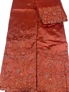 Burnt Orange George with Blouse Fabric (3 Piece)