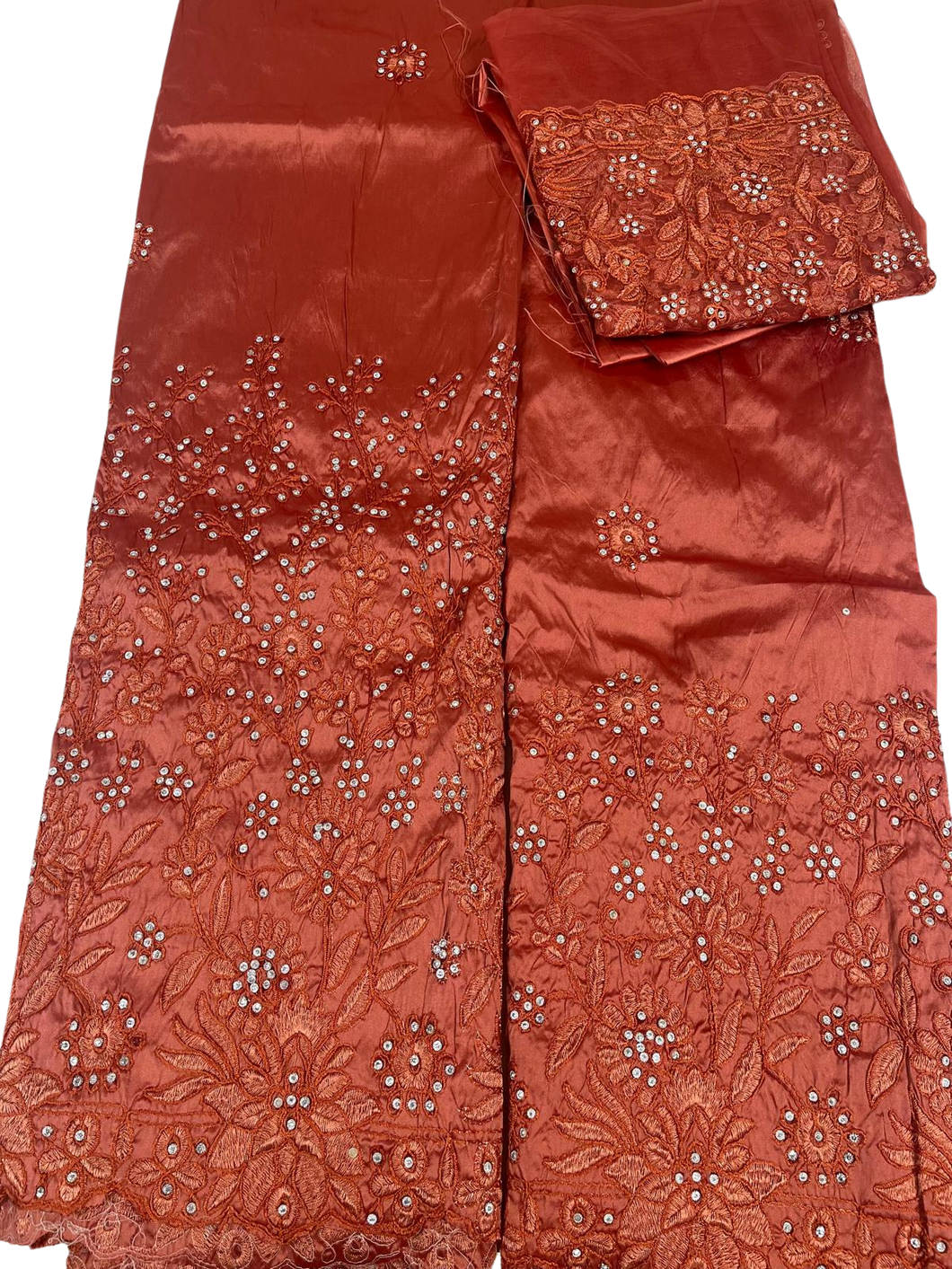 Burnt Orange George with Blouse Fabric (3 Piece)