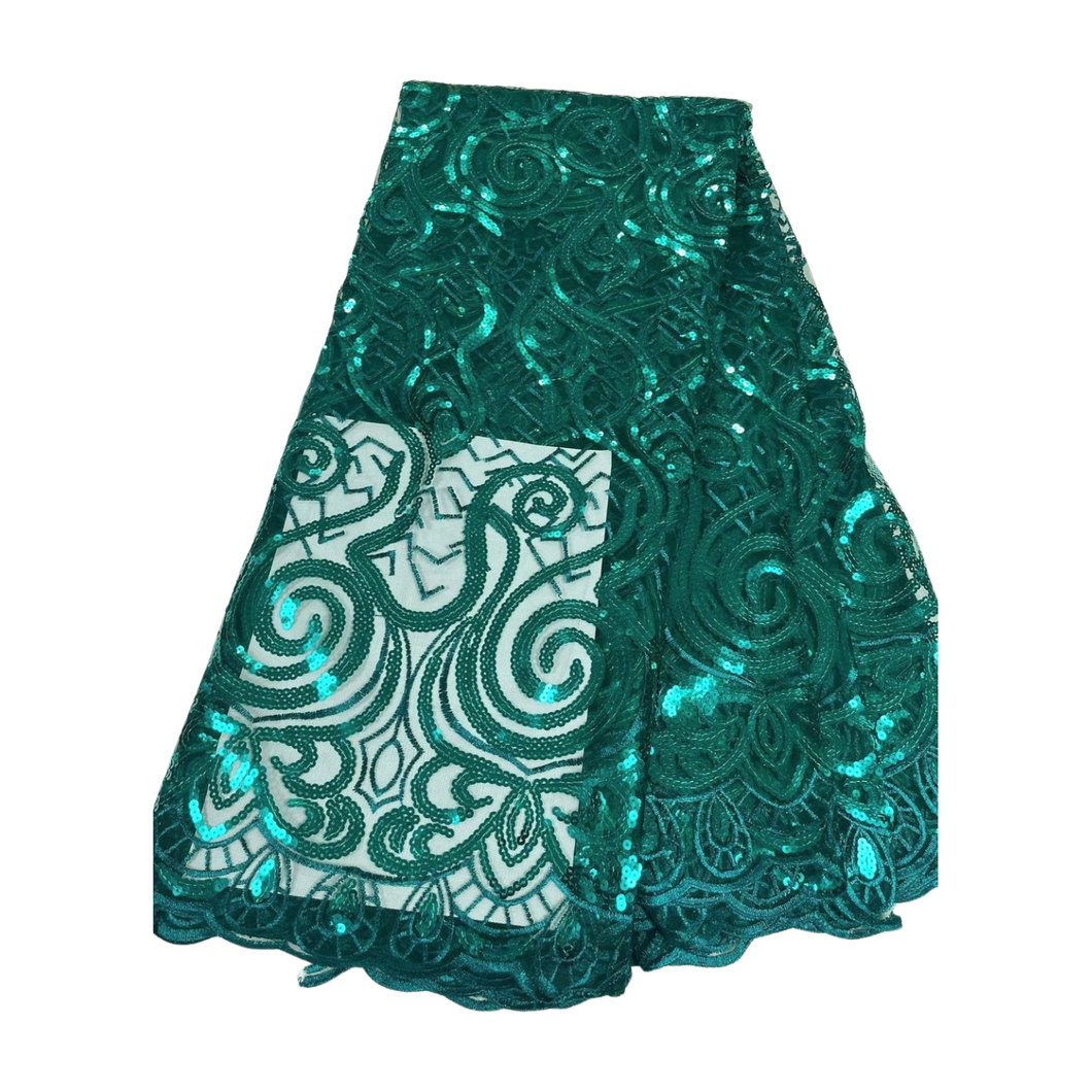 Emerald Green French Lace - 5 Yards