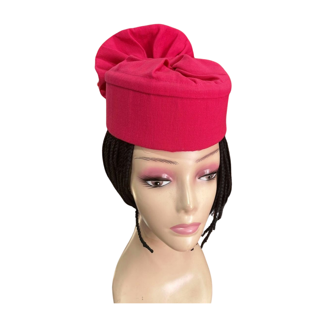 Fuchsia Pink Aso Oke Cap/Zara Cap