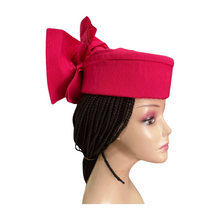 Load image into Gallery viewer, Fuchsia Pink Aso Oke Cap/Zara Cap with adjustable strap
