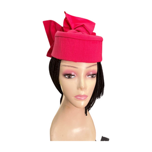 Fuchsia Pink Aso Oke Cap/Zara Cap with adjustable strap