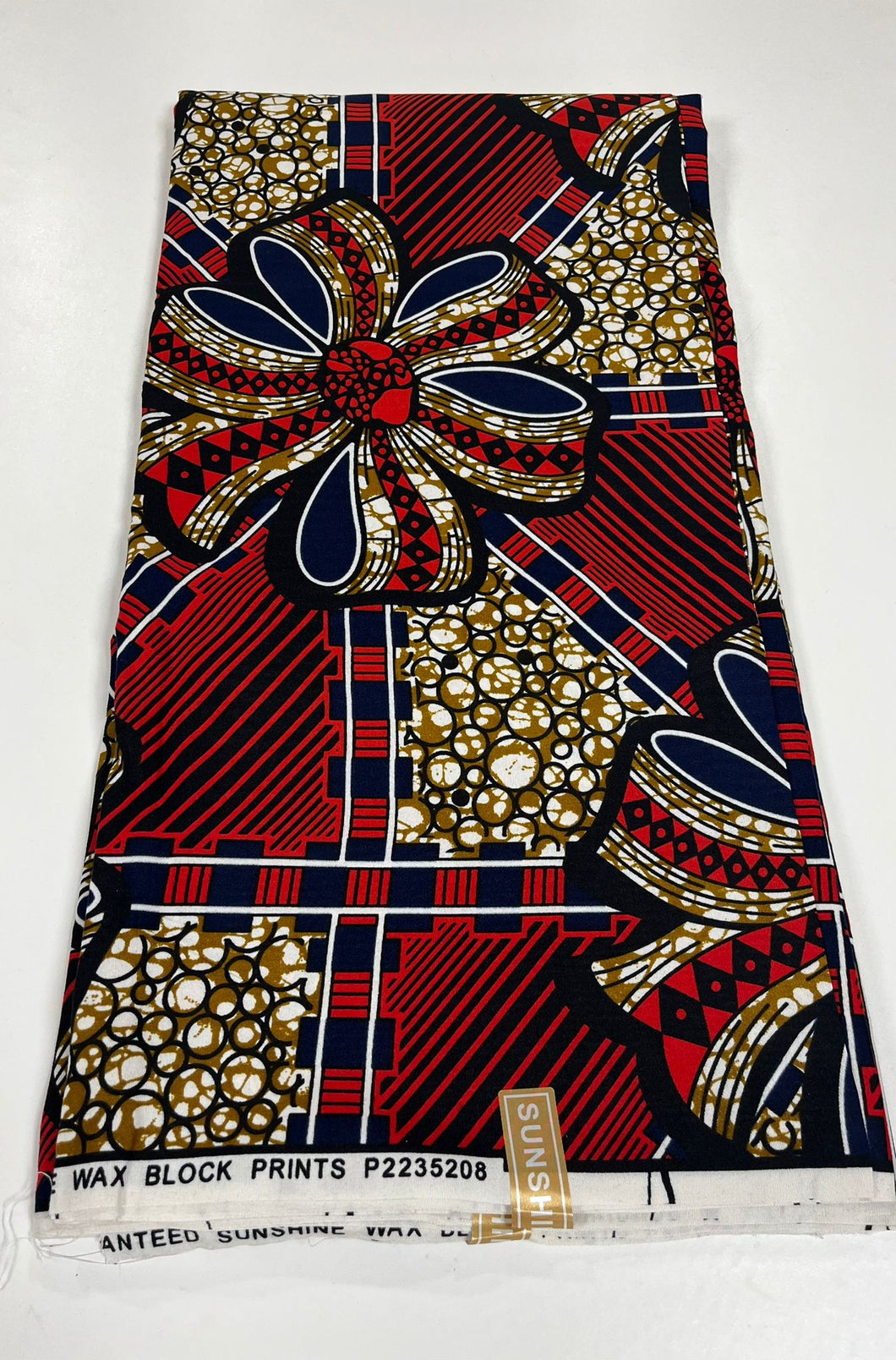 Wine Red and Gold Ankara Print - 6 Yards