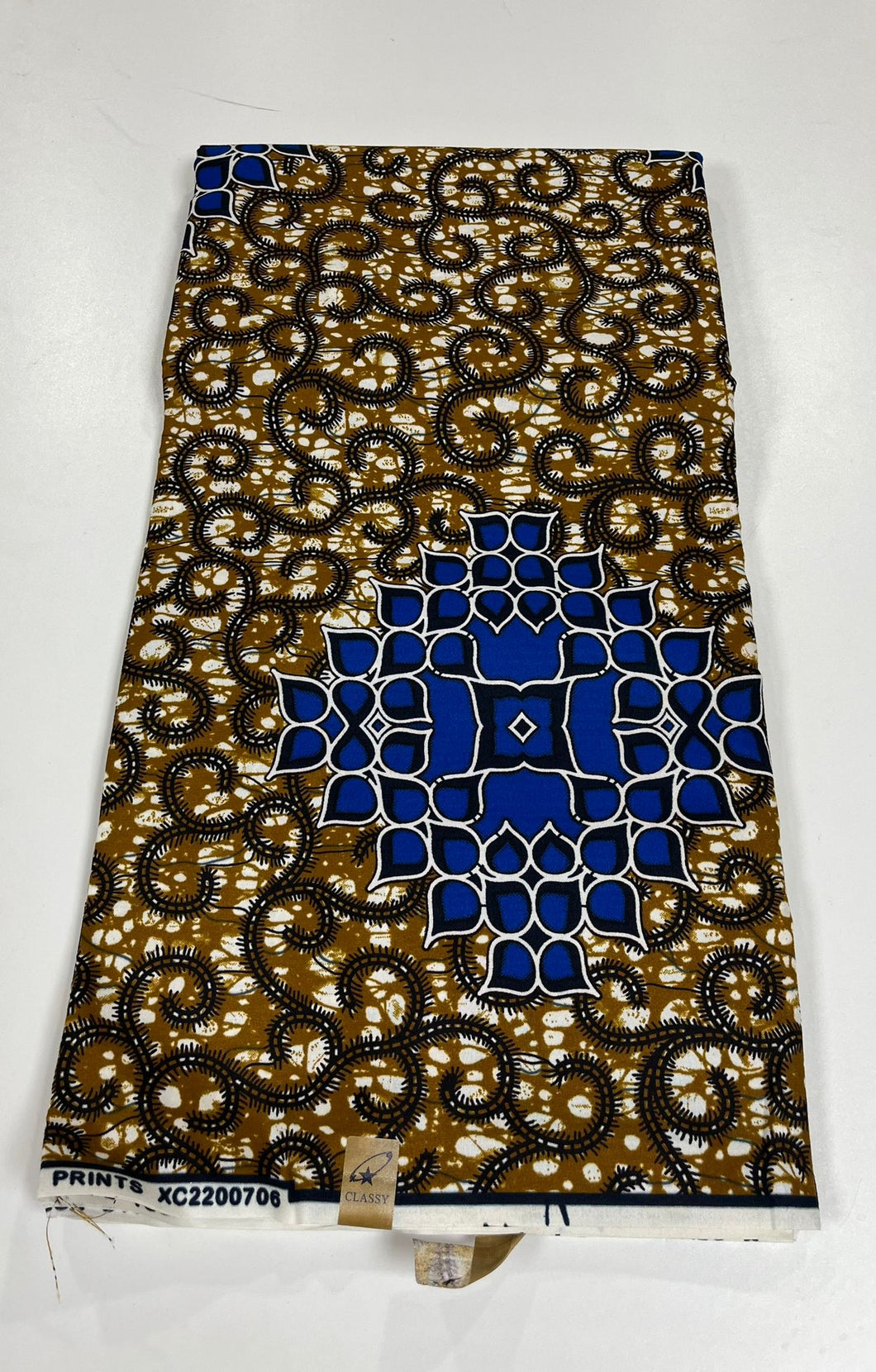 Brown and Blue Ankara Print - 6 Yards