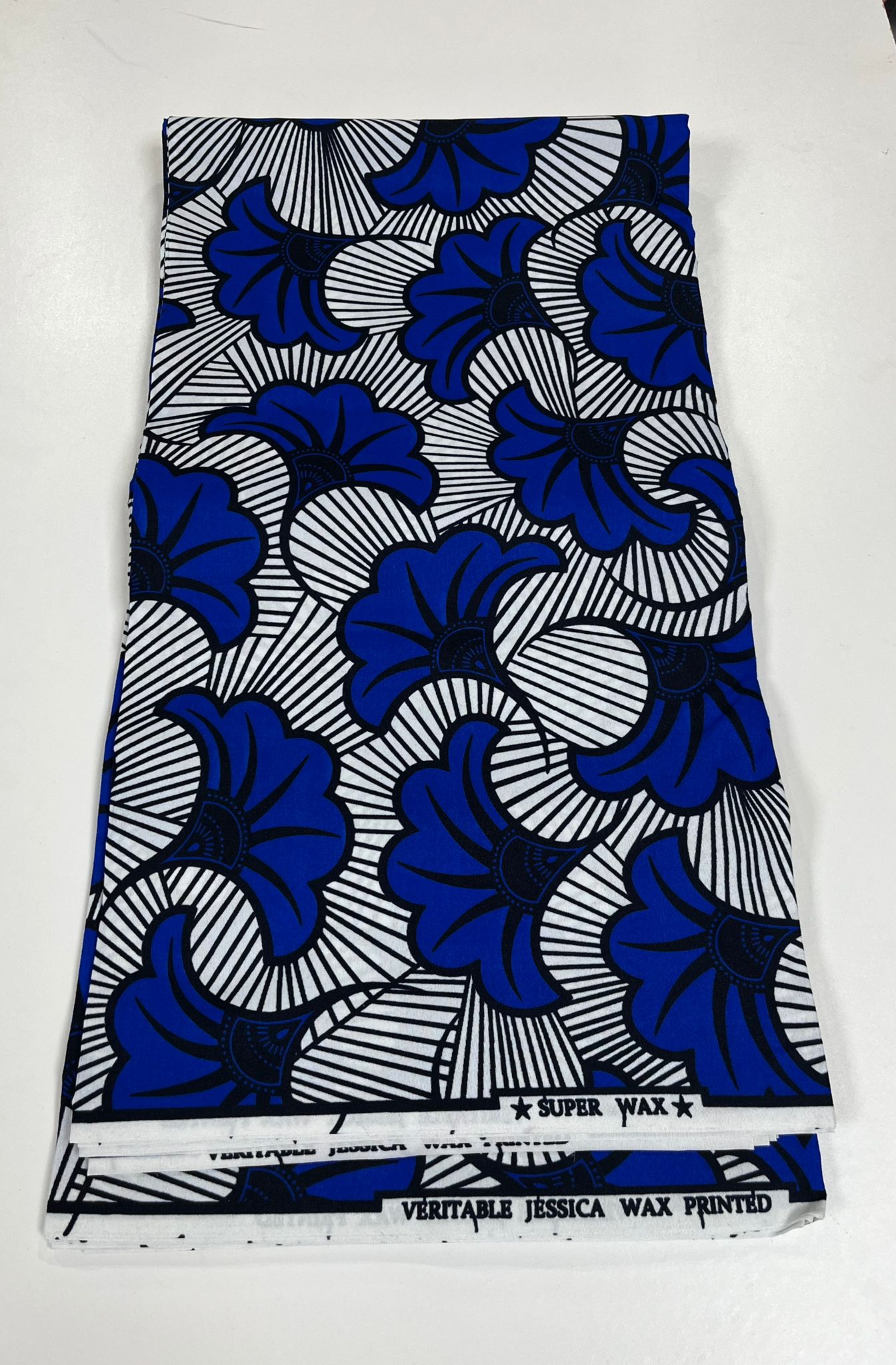 Blue and White Ankara Print Yards – Rose African Fabrics