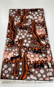 Peach and Orange Ankara Print - 6 Yards