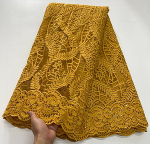 Mustard Gold French Lace - 5 Yards