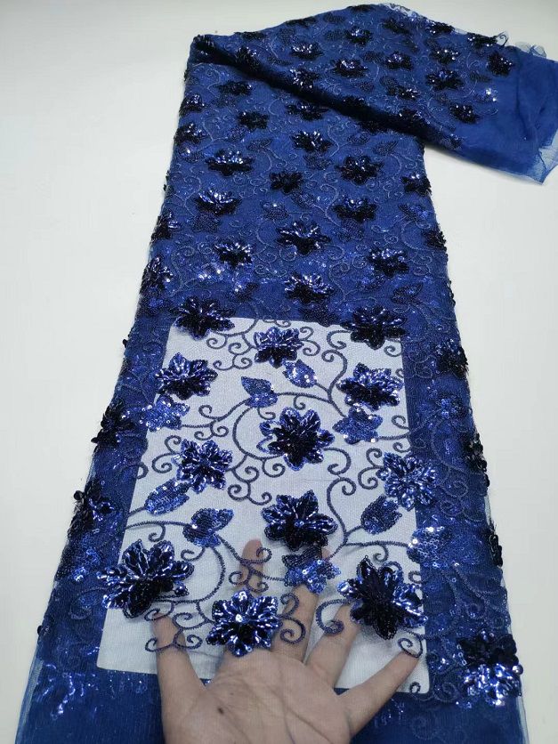 Navy Blue French Lace - 5 Yards