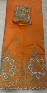 Orange and Gold George with Blouse Fabric