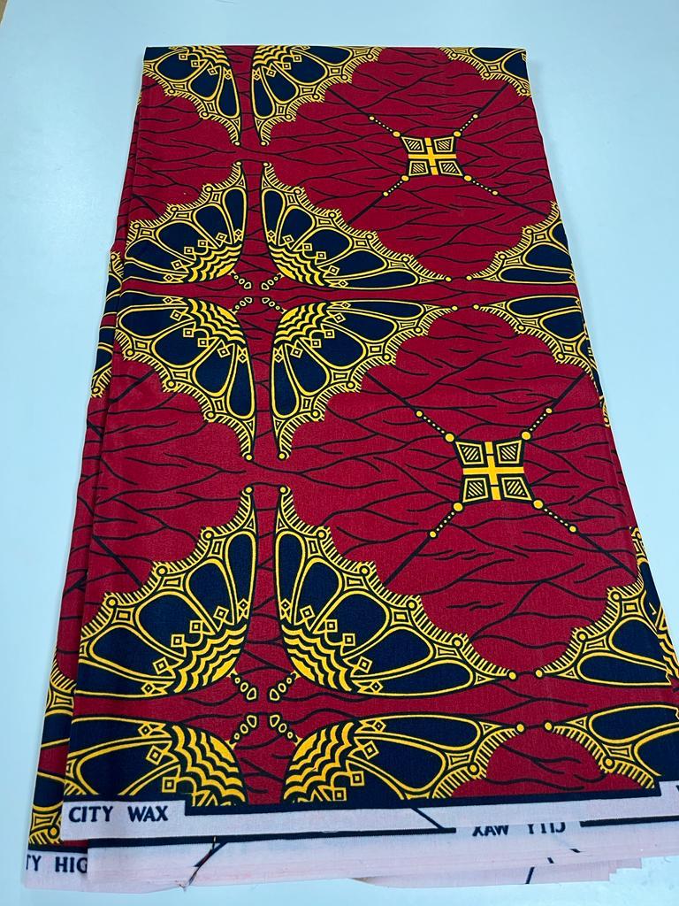 Red Ankara Print - 6 Yards