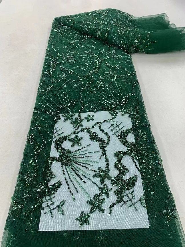 Emerald Green French Lace - 5 Yards