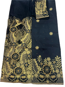 Net George Style Black and Gold Net George with Blouse Fabric (3 piece) – Rose African ...
