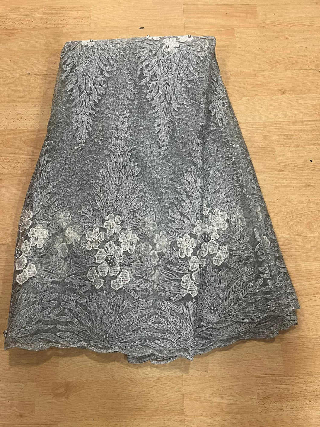 Silver Grey French Lace - 5 Yards