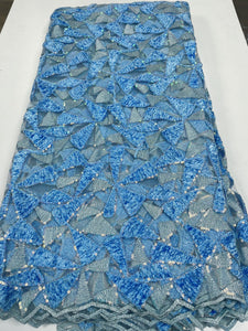 Light Blue French Lace - 5 Yards