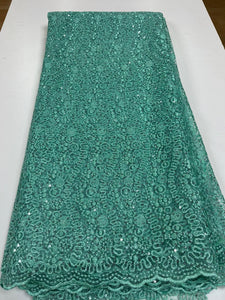 Mint Green French Lace - 5 Yards