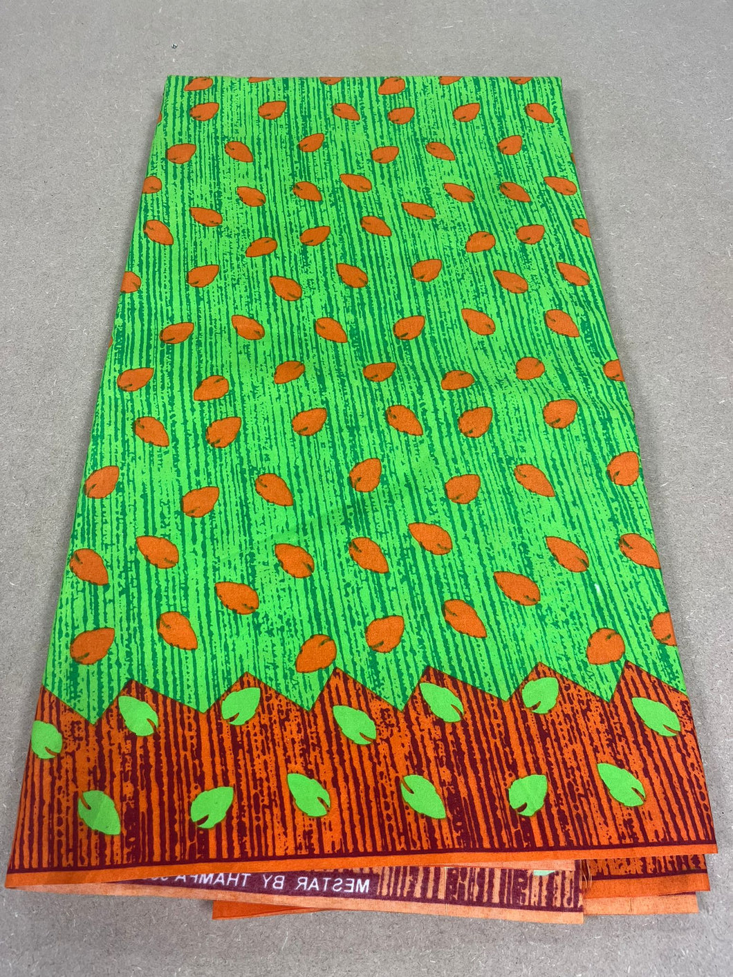 Green and Orange Fancy Ankara - 6 Yards