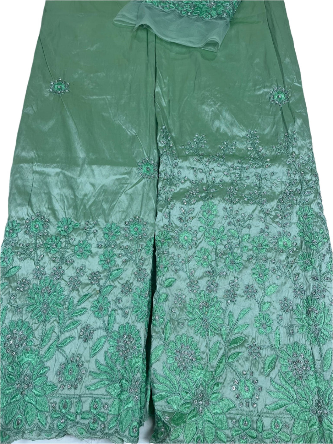 Aqua Green George with Blouse Fabric (3 Piece)