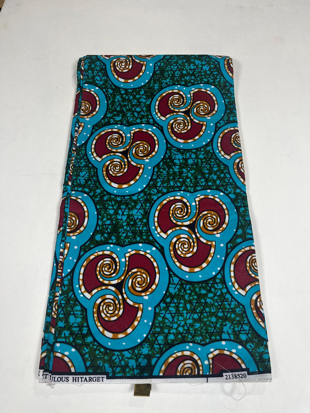 Turquoise Blue and Wine Ankara Print - 6 Yards