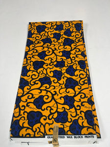 Yellow and Blue Ankara Print - 6 Yards