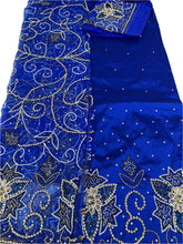 Load image into Gallery viewer, Royal Blue Net George with Blouse Fabric (3 Pieces)
