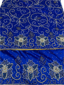 Royal Blue Net George with Blouse Fabric (3 Pieces)