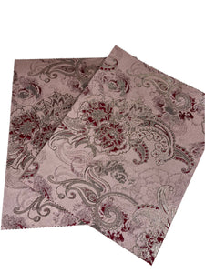 Peach and Wine Damask Headtie (2 Piece)