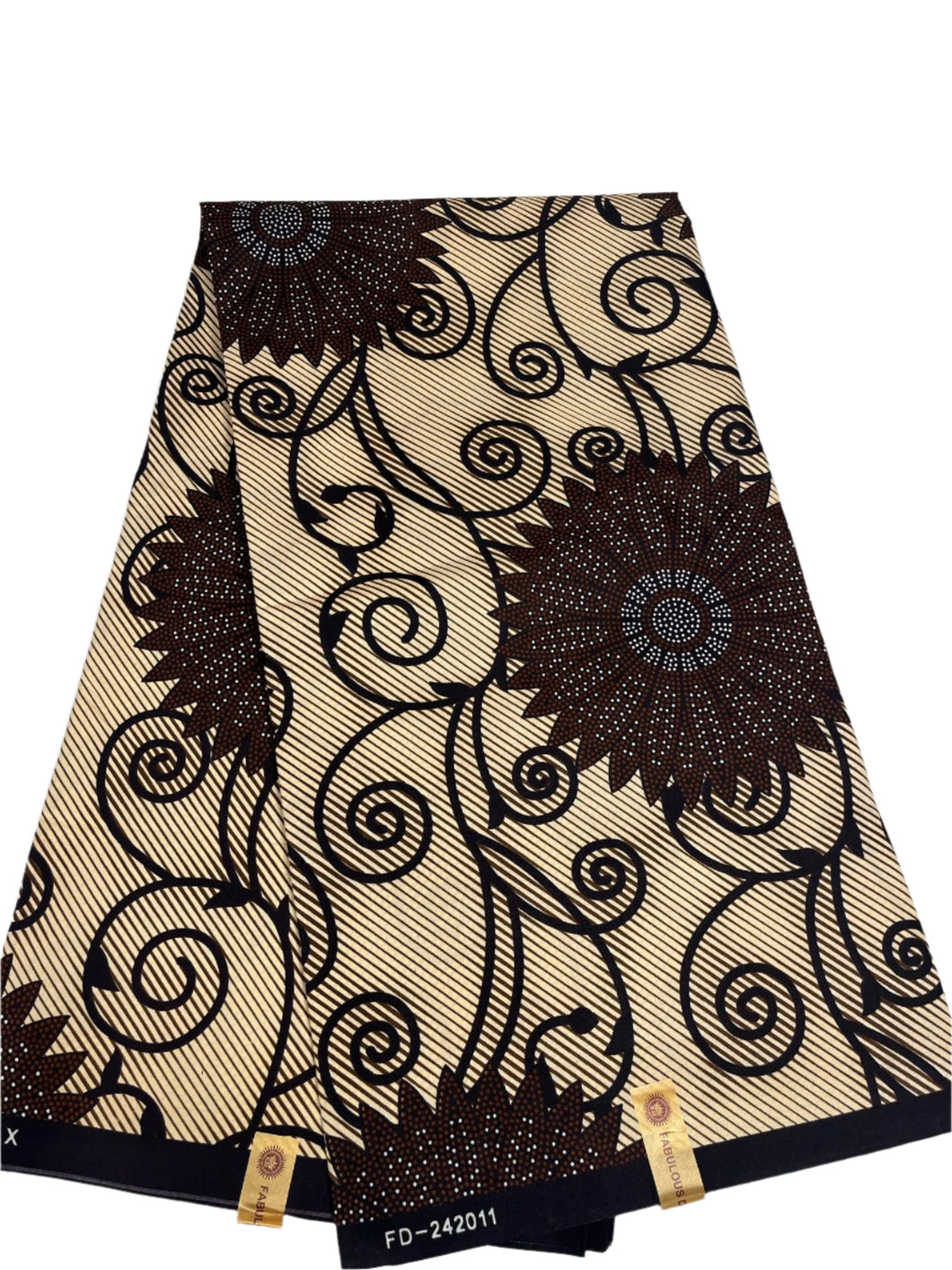 Brown Ankara Print - 6 Yards