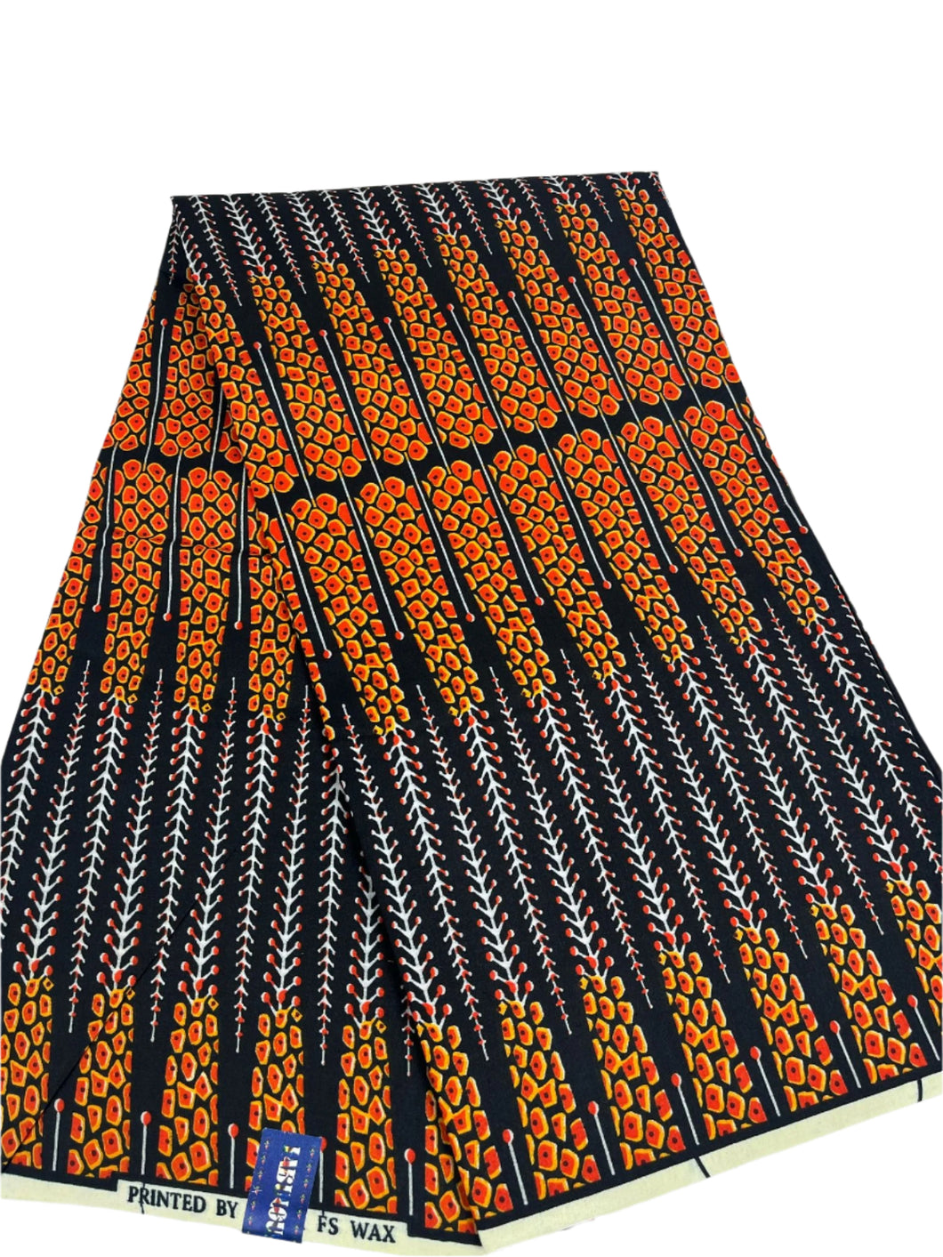 Orange and Grey Ankara Print - 6 Yards