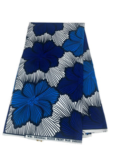 Blue and White Ankara Print - 6 Yards