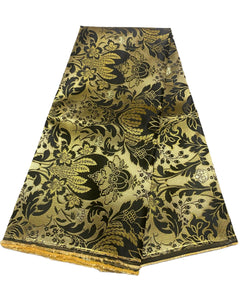 Gold and Black Damask - 5 Yards