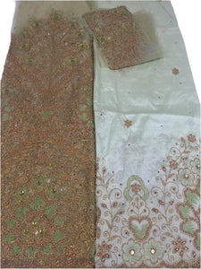 Sage Green Net George with Blouse Fabric (3 Piece)