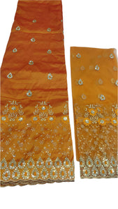 Orange George with Blouse Fabric