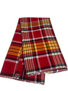 Red and Orange Plain George - 6 Yards