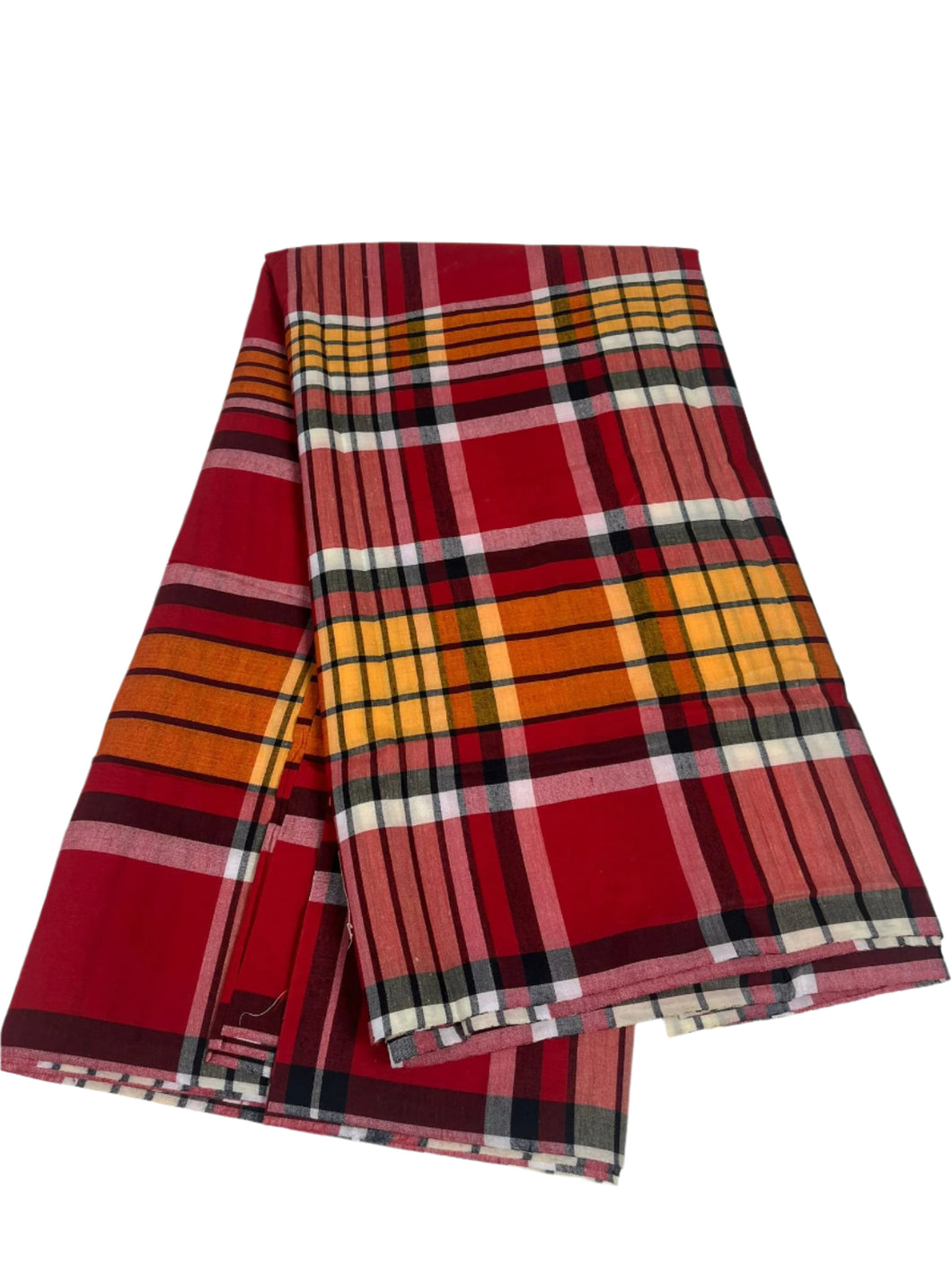 Red and Orange Plain George - 6 Yards