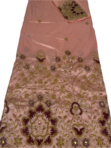 Peach and Wine George with Blouse Fabric
