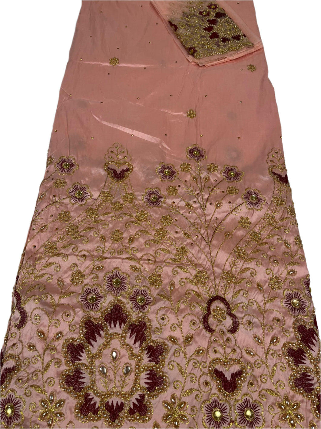 Peach and Wine George with Blouse Fabric