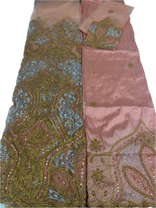 Peach George with Blouse Fabric (3 Piece)