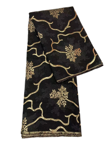 Black and Gold Jacquard Brocade Lace - 5 Yards