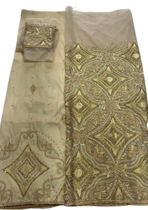 Net George Style Champagne Gold Net George with Blouse Fabrics (3 Pieces) – Rose African ...