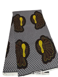 Grey and Yellow Hitarget Ankara - 6 Yards